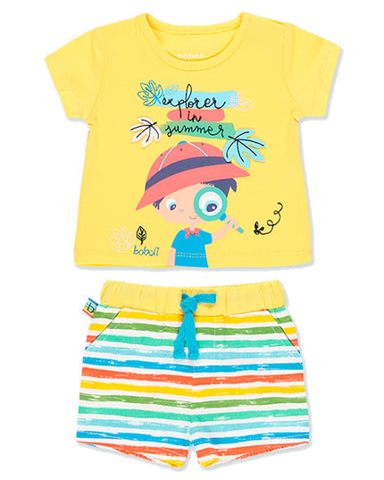 Yellow Sun Knit T-shirt Set