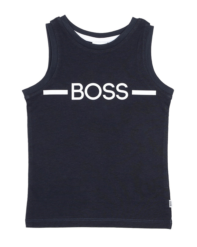 boss-Navy Logo Tank Top-j05830-849