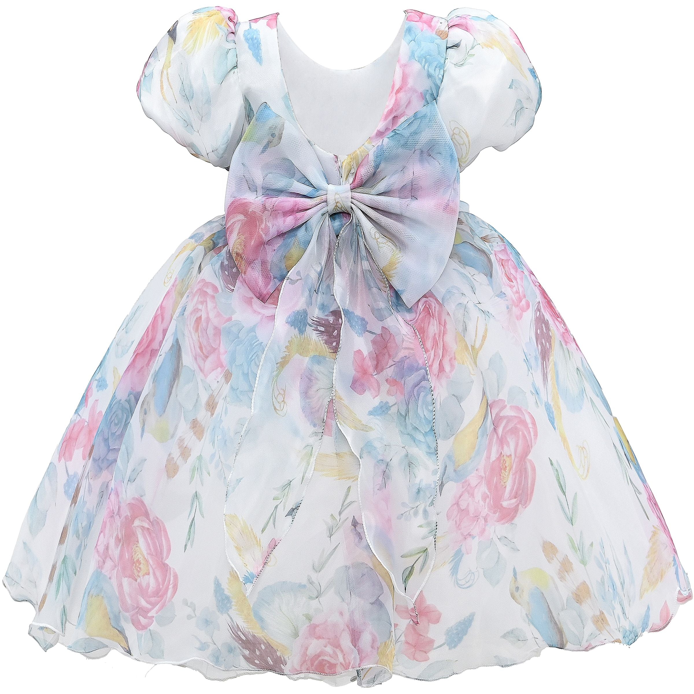 Tulleen Pink Chablis Floral Garden Organza Dress 6Y Pink