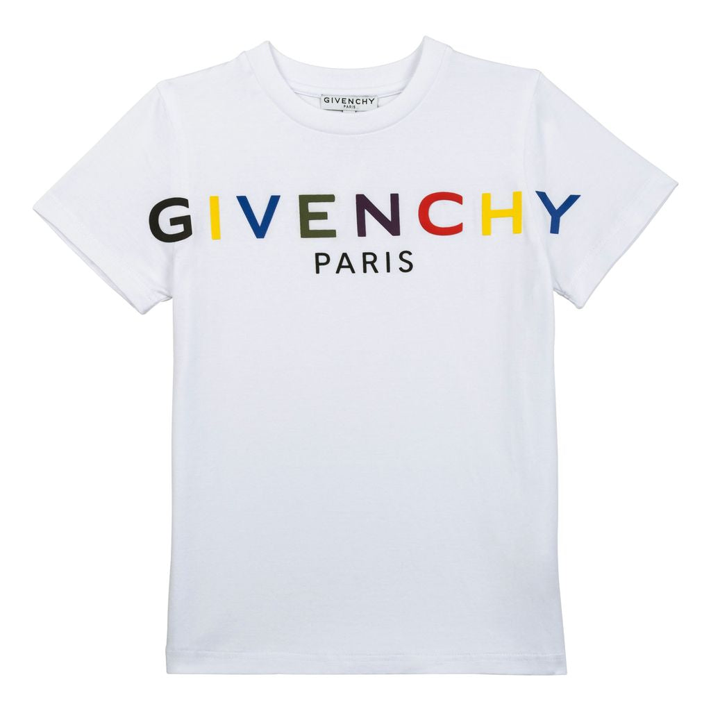givenchy-White Multicolor Logo T-Shirt-h25286-10b