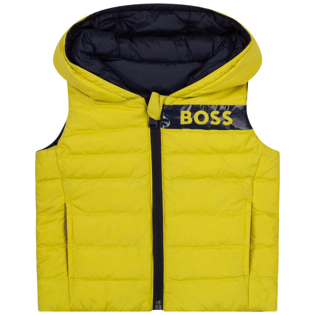 boss-Lime Sleeveless Puffer Jacket-j06253-616