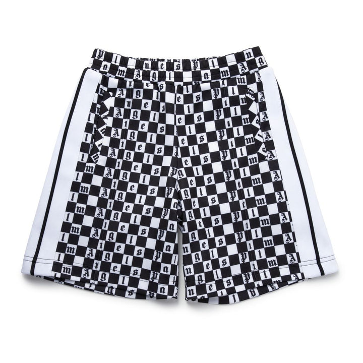 pa-Black & White Checkerboard Print Shorts-pbcl001f22fab0020110