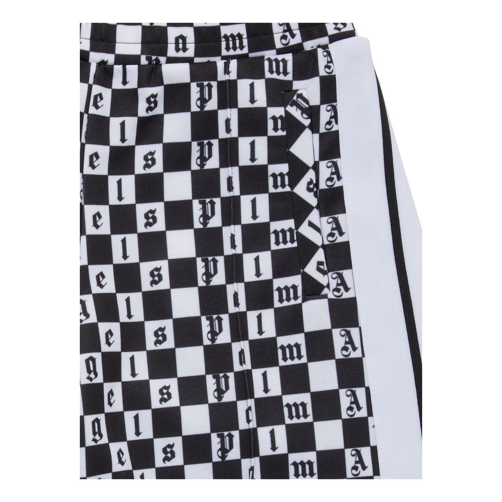 pa-Black & White Checkerboard Print Shorts-pbcl001f22fab0020110