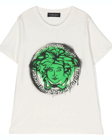 versace-1000239-1a06521-6w820-White Medusa Print T-Shirt