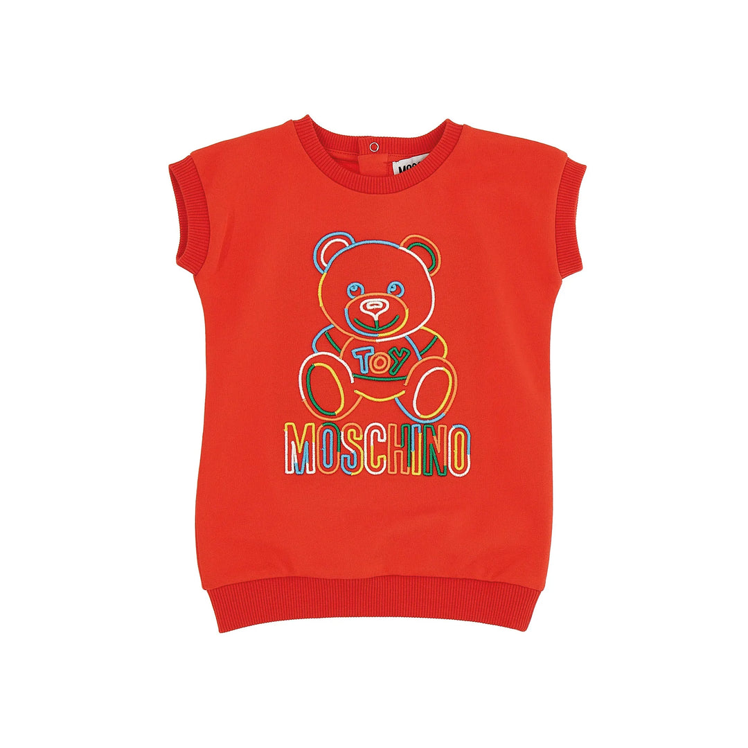 moschino-Red Logo Print Dress-mav095-lca30-50109