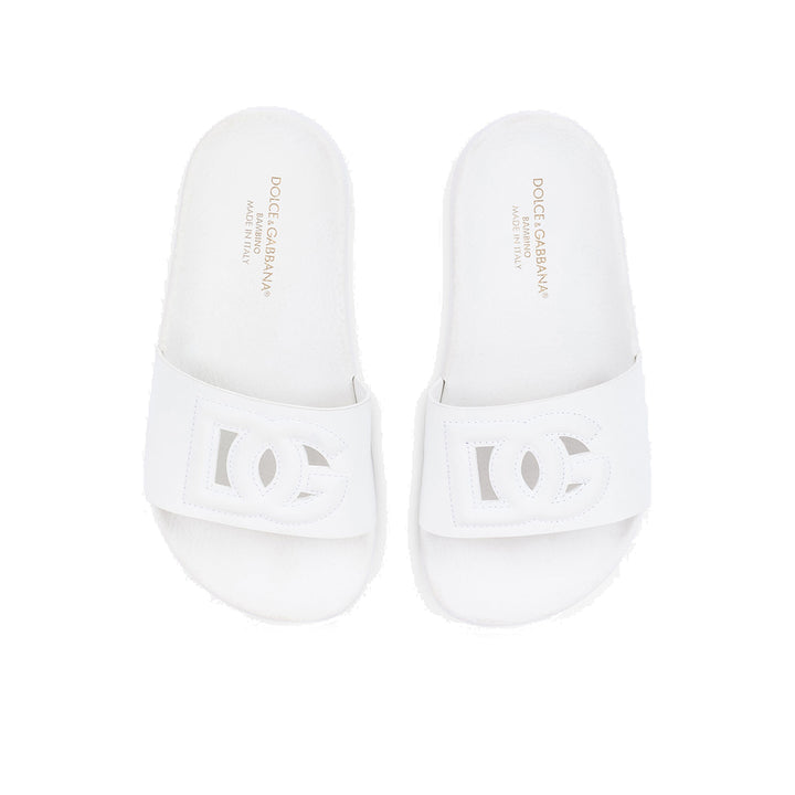 dg-Embossed Logo White Sandals-d11031-a1735-80001