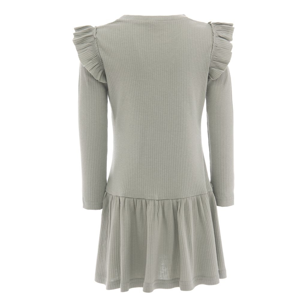 Green Sage Modal Ruffle Dress 18M-24M / Green by Kids Atelier Green Sage Modal Ruffle Dress 18M-24M / Green by Kids Atelier