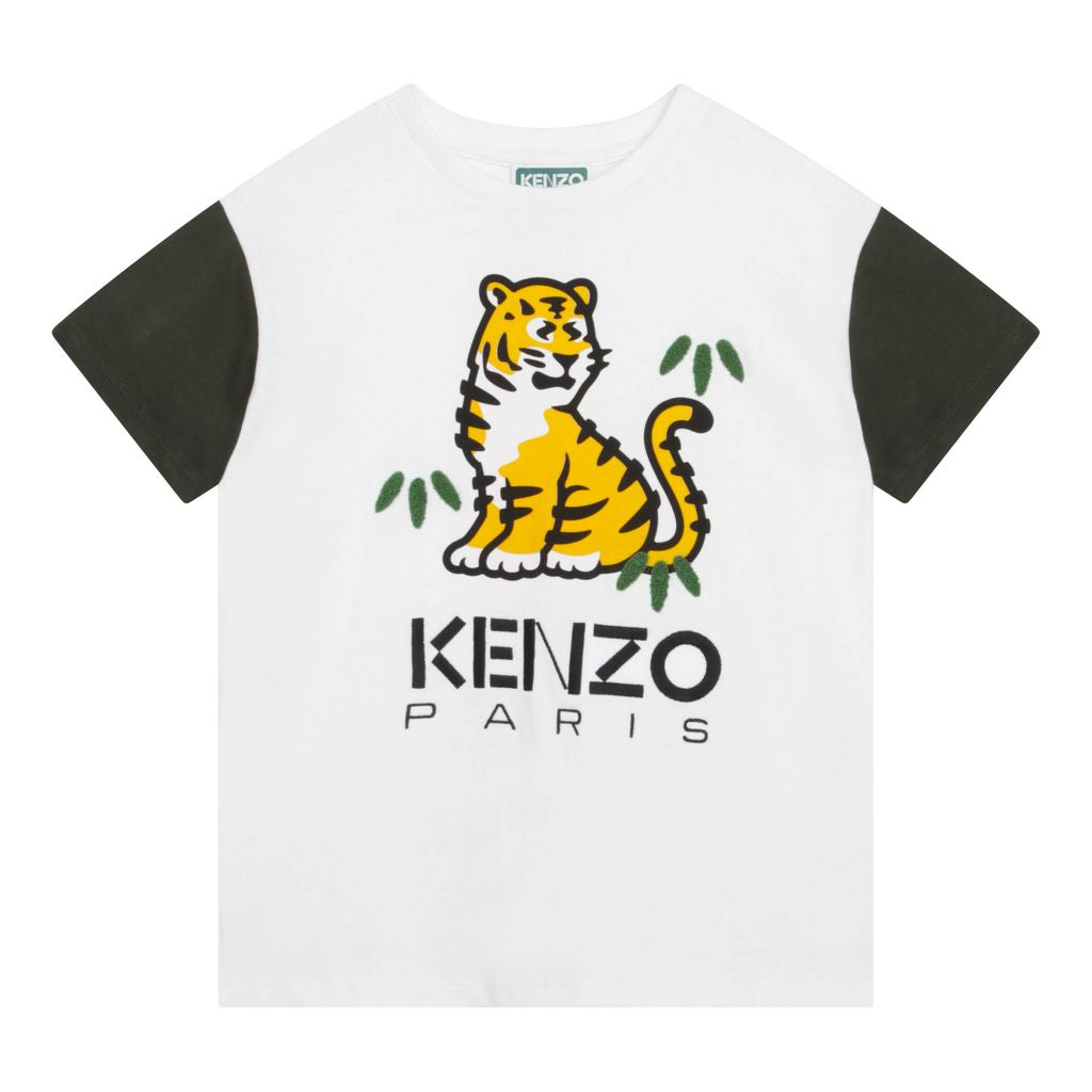 kenzo-White Tiger T-Shirt-k25742-10p