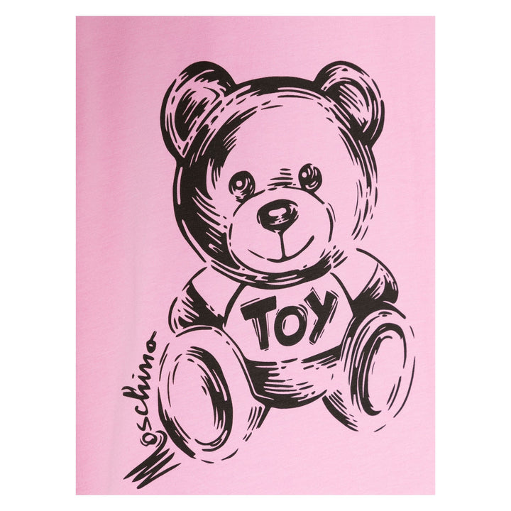 moschino-Pink Teddy Bear Logo T-Shirt-hrm03t-lba33-50206