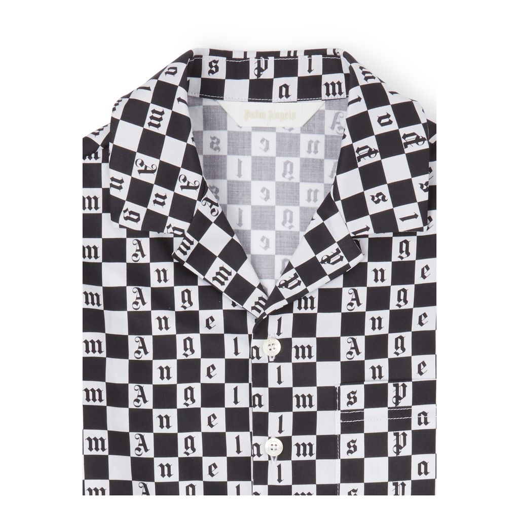 pa-Black & White Checkerboard Print Shirt-pbga003f22fab0020110