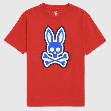 psycho-bunny-b0u852u1pc-611-Red Patchin Chenille T-Shirt