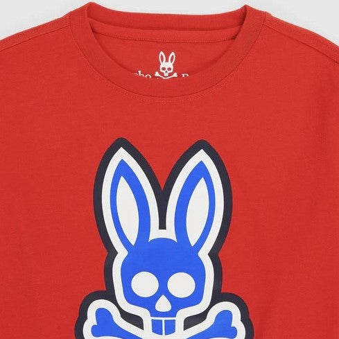 psycho-bunny-b0u852u1pc-611-Red Patchin Chenille T-Shirt