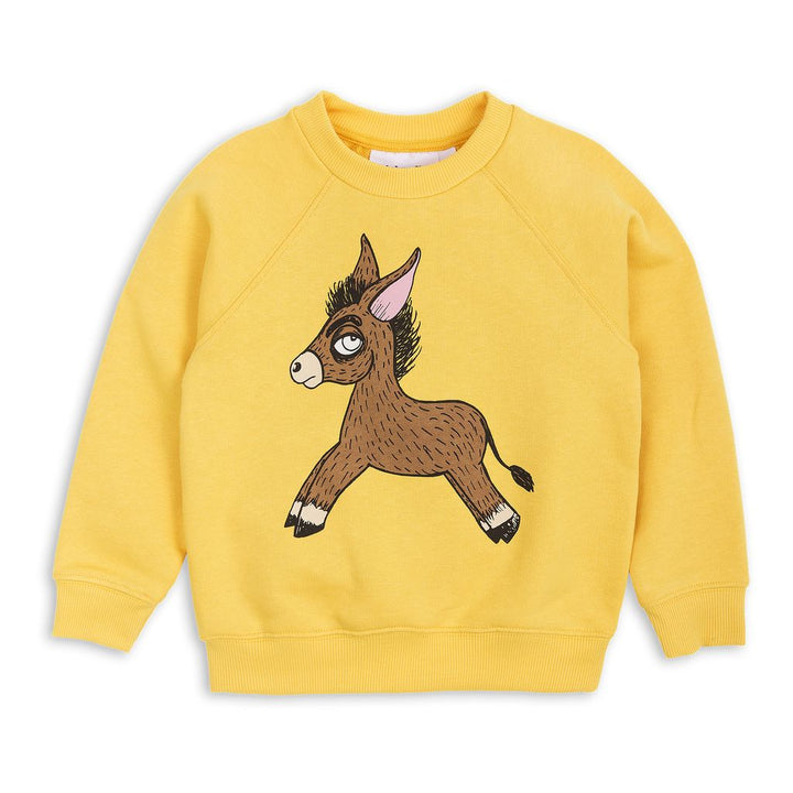 Mini Rodini Yellow Donkey Sweatshirt-Sweaters-Mini Rodini-kids atelier