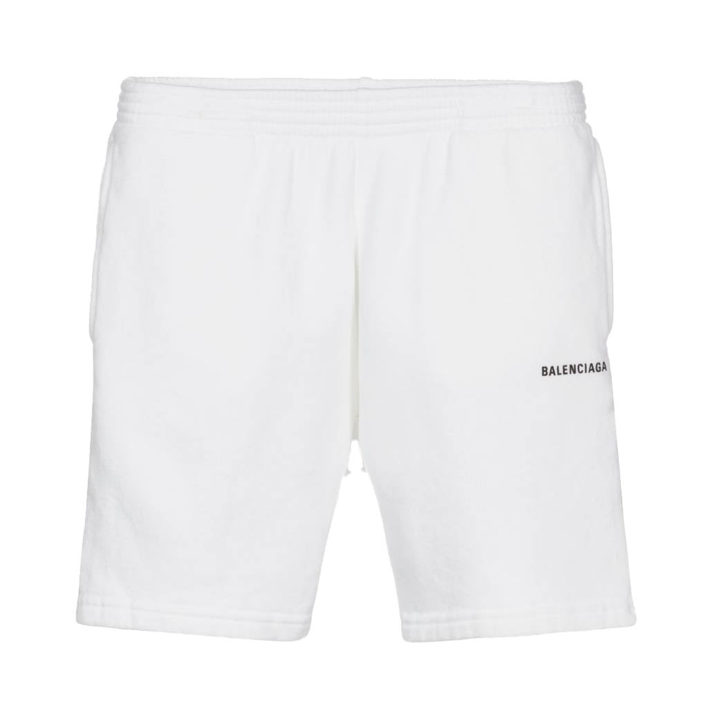 balenciaga-White Logo Shorts-681862tmve89040