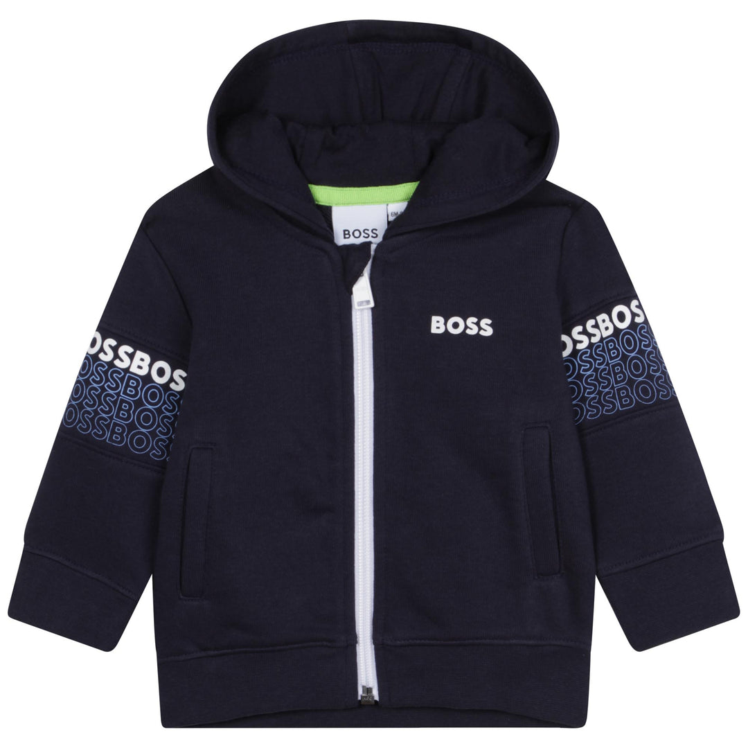 boss-j05988-849-bb-Navy Blue Logo Zip Up Top