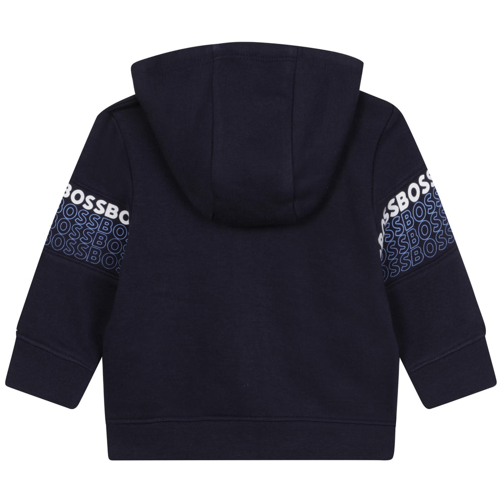 boss-j05988-849-bb-Navy Blue Logo Zip Up Top