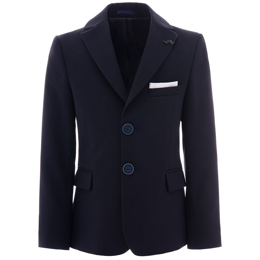 Navy Twill Peal Lapel Blazer