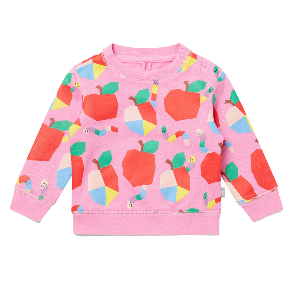 Pink Apple Print Sweatshirt