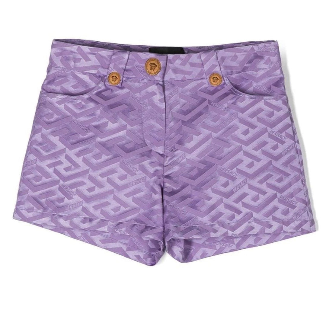 versace-1007752-1a06443-1lc30-La Greca Logo-Jacquard Shorts