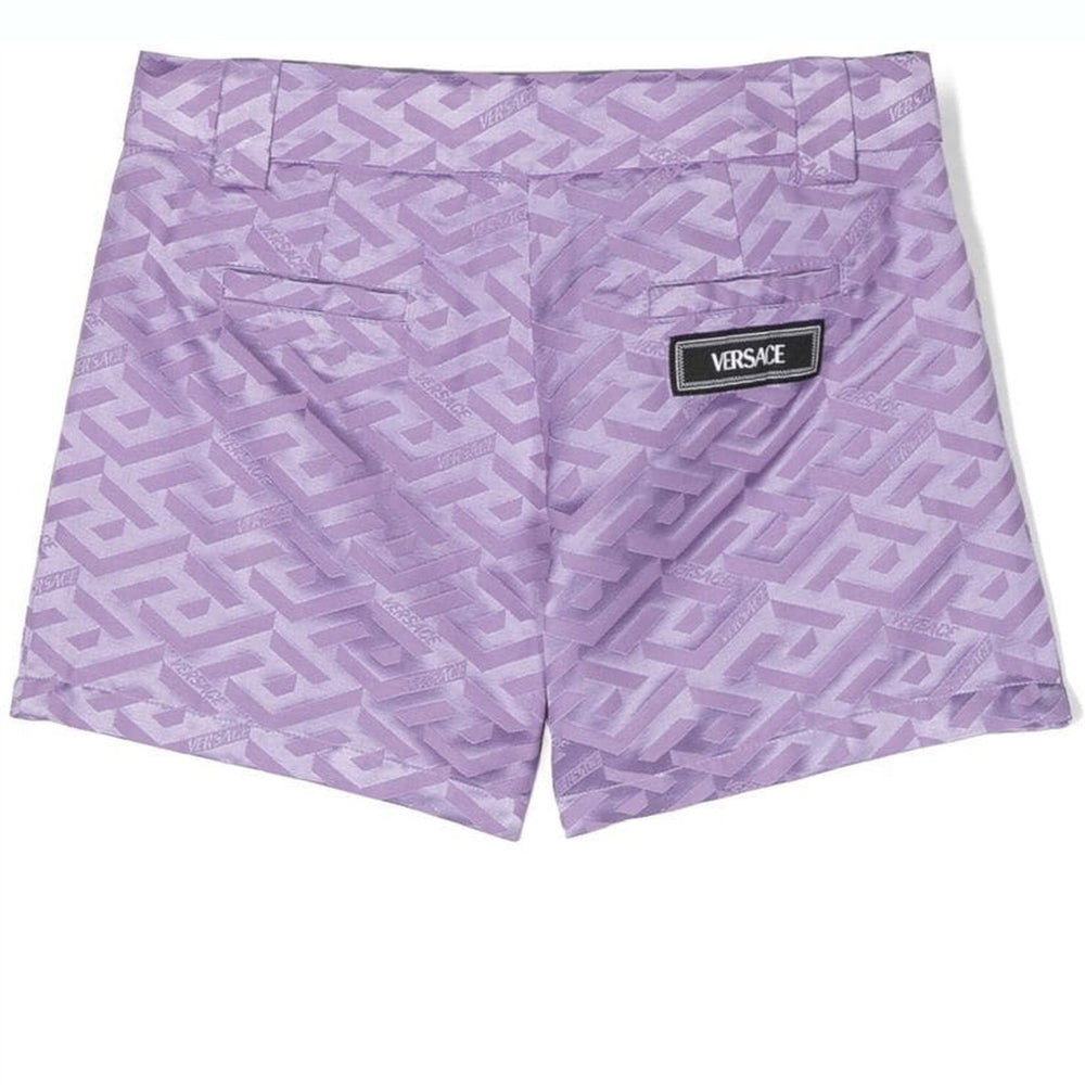 versace-1007752-1a06443-1lc30-La Greca Logo-Jacquard Shorts