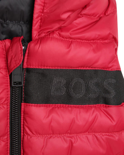 boss-Red & Navy Puffer Jacket-j06253-99c