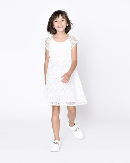 mk-r12110-10b-White Short Sleeved Dress