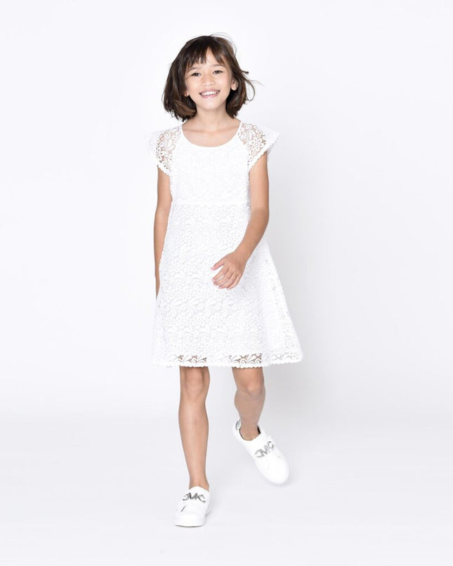 mk-r12110-10b-White Short Sleeved Dress