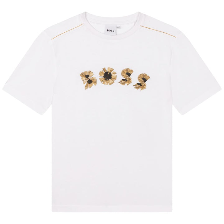 boss-White Logo T-Shirt-j25m10-10b_kids atelier