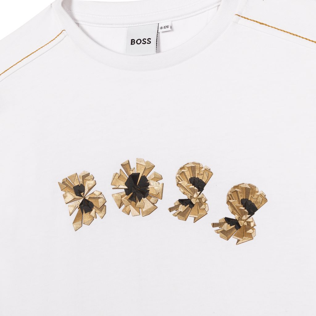 boss-White Logo T-Shirt-j25m10-10b_kids atelier
