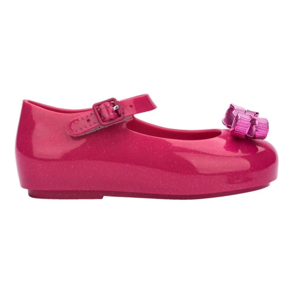 Pink Glitter Bow Jelly Shoes kids atelier