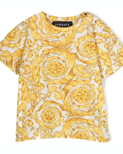 versace-1000102-1a02445-5w050-White & Gold Barocco T-Shirt