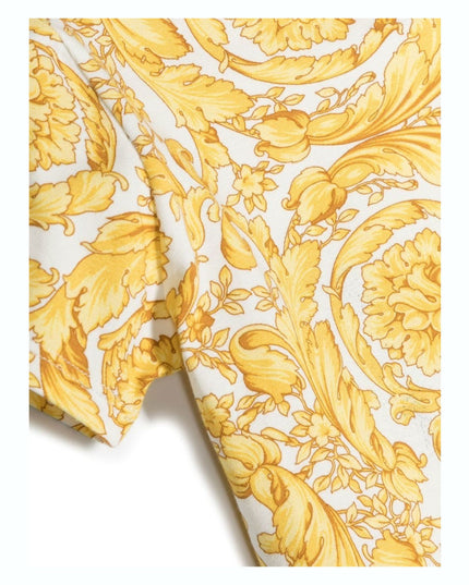 versace-1000102-1a02445-5w050-White & Gold Barocco T-Shirt