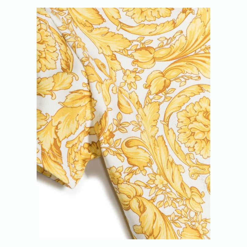versace-1000102-1a02445-5w050-White & Gold Barocco T-Shirt