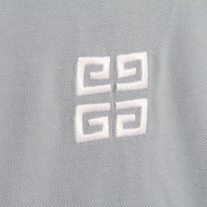 givenchy-h05252-790-bb-Blue Cotton Logo Polo Shirt