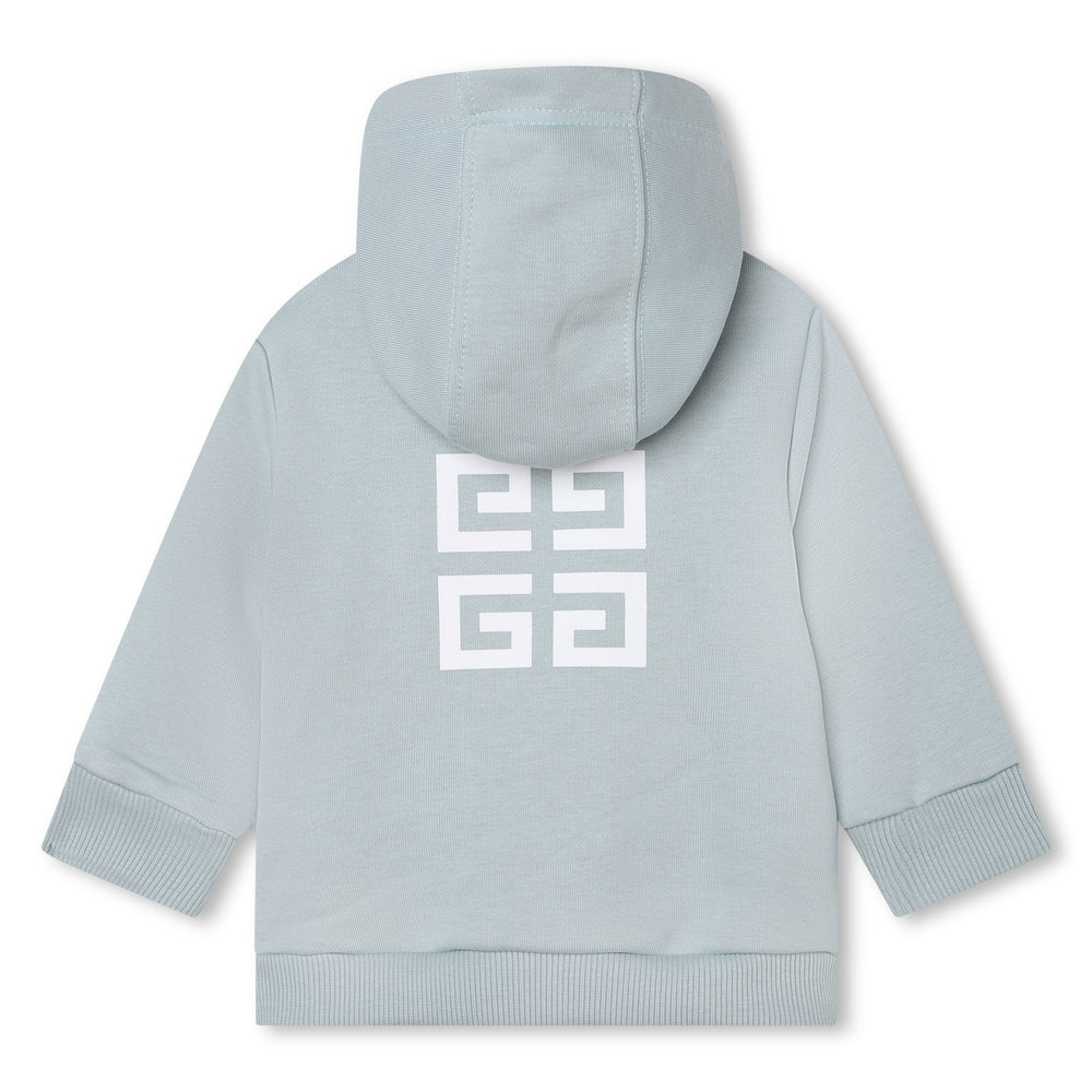 givenchy-h05279-773-Pale Blue Cotton Zip-Up Hoodie
