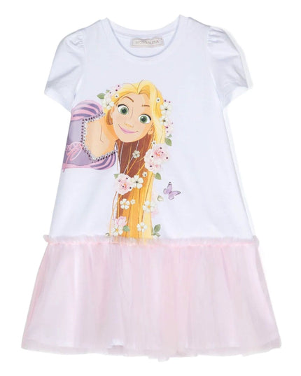 monnalisa-19c921-3022-9990-White & Pink Repunzel Dress