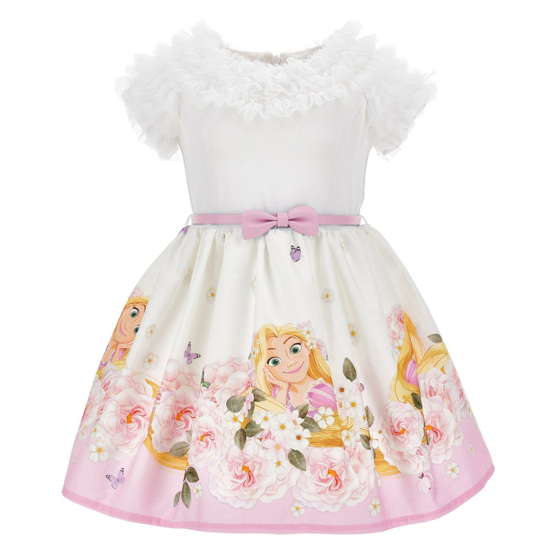 monnalisa-11c925-3675-9990-White Floral Repunzel Dress