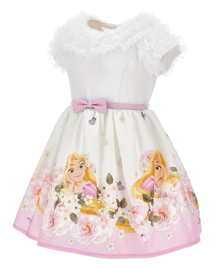 monnalisa-11c925-3675-9990-White Floral Repunzel Dress