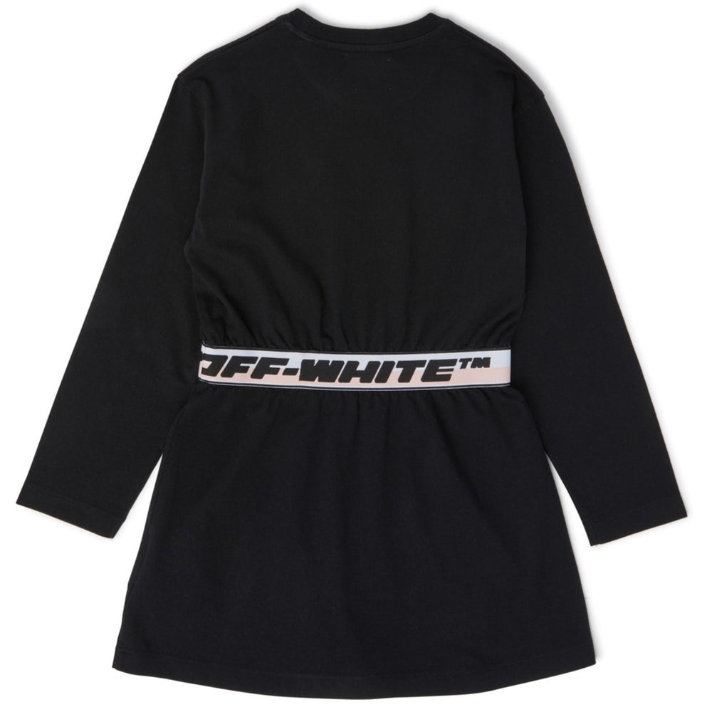 off-white-ogdb028f23jer0011010-Black Logo Band Dress