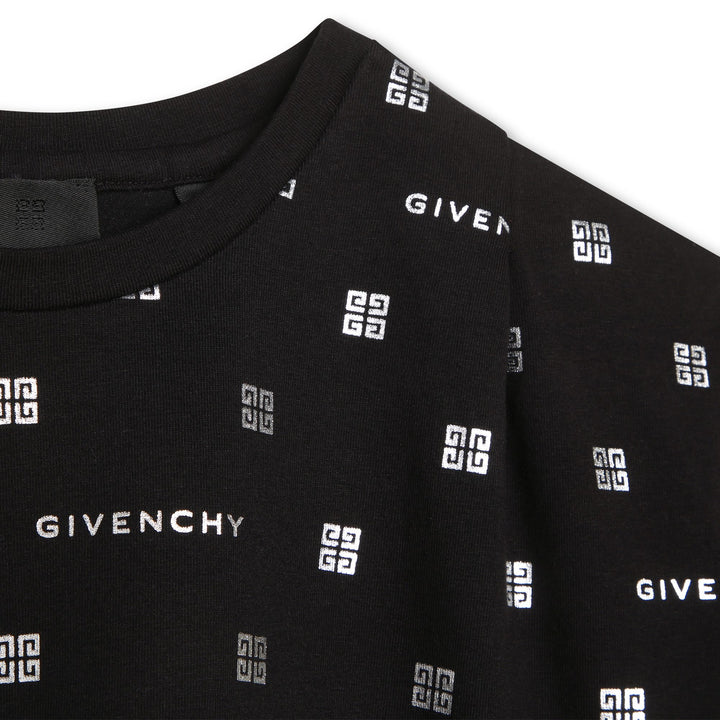givenchy-h15344-09b-Black 4G Logo Print T-Shirt