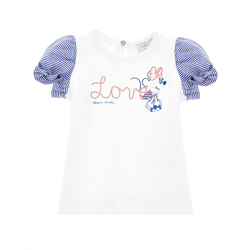 monnalisa-White "LOVE" T-Shirt-39a615-1041-9956