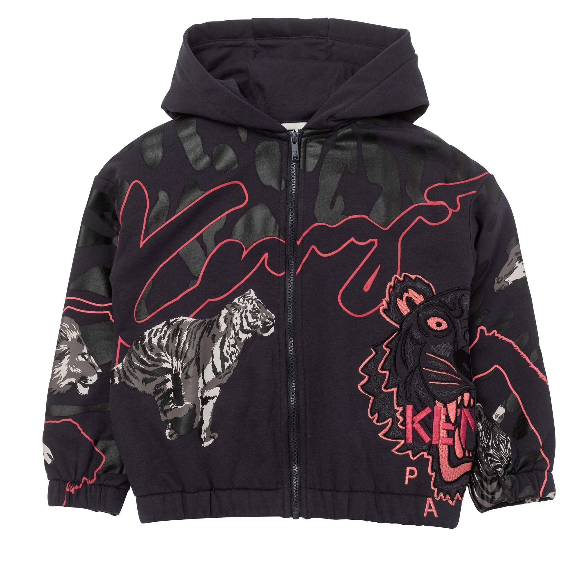 KENZO KG DARK GREY HOODED CARDIGAN K15111 65 kids atelier