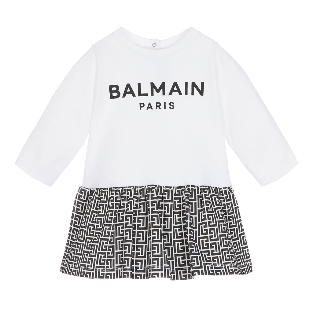 balmain-White & Black Dress-6r1090-z0948-100ne
