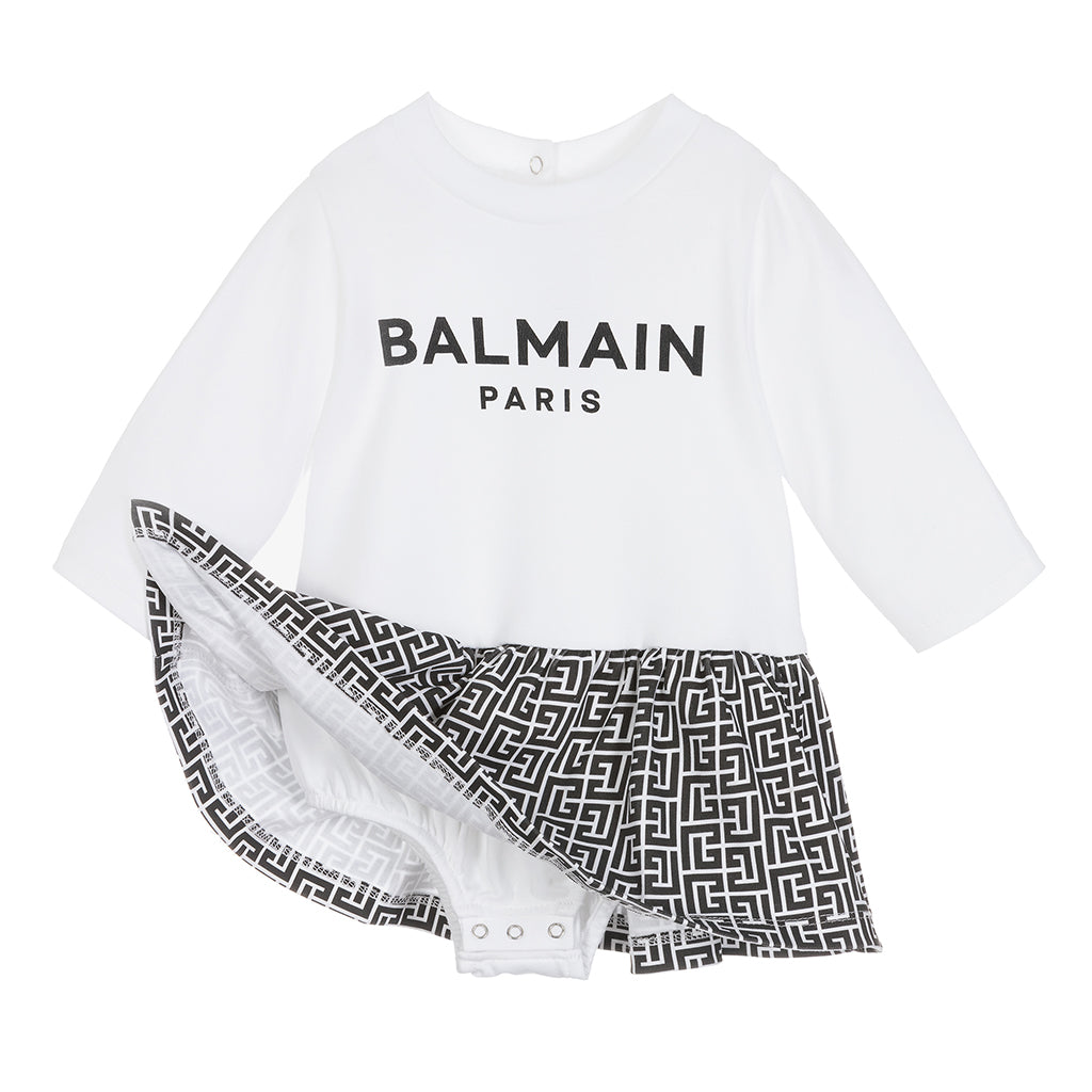 balmain-White & Black Dress-6r1090-z0948-100ne