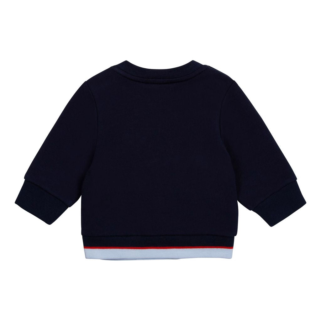 boss-Navy Logo Sweatshirt-j95319-849