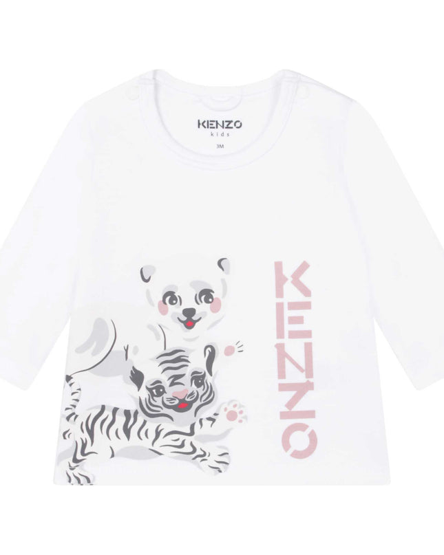 kenzo-White & Pink T-Shirt + Trouser Set-k98087-10p