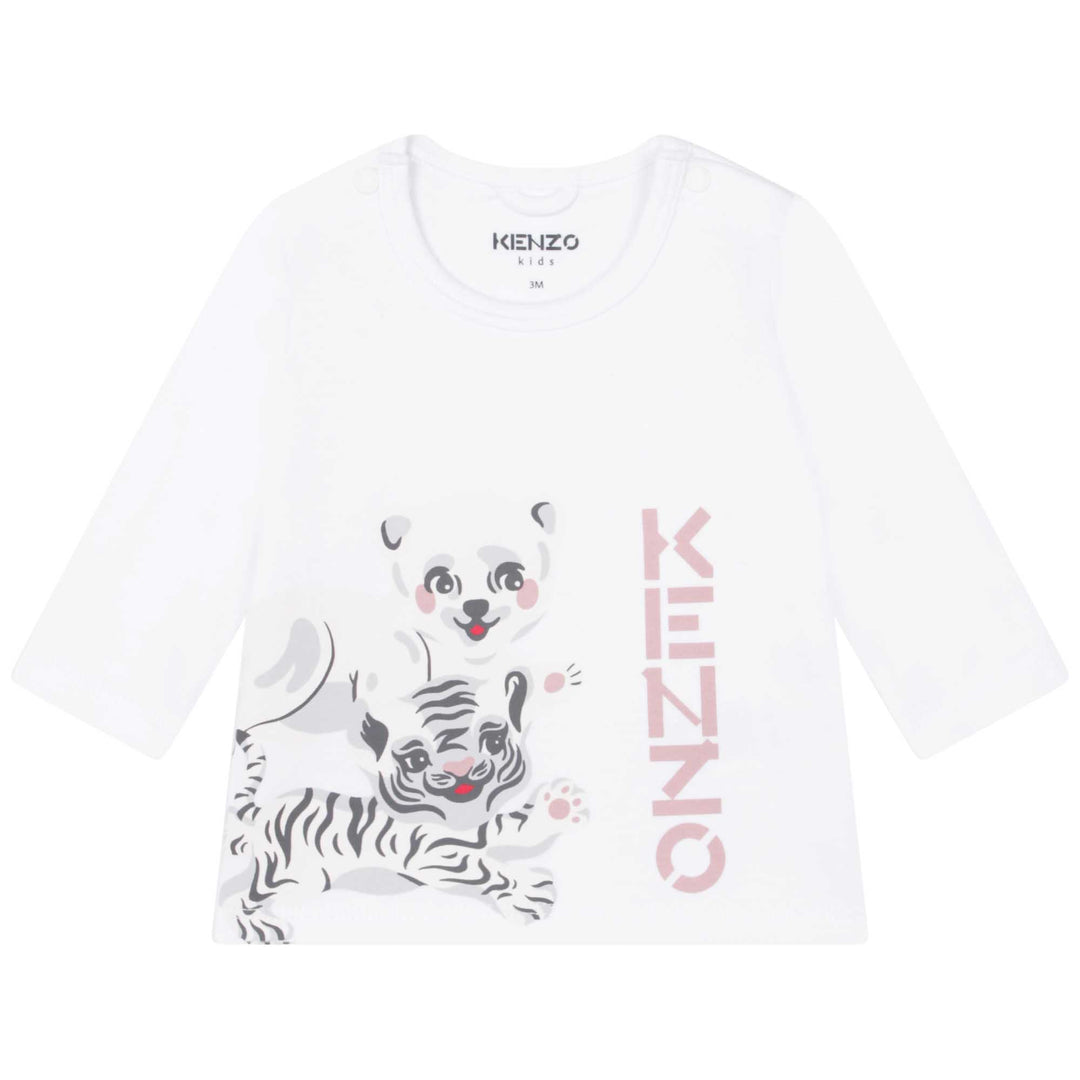 kenzo-White & Pink T-Shirt + Trouser Set-k98087-10p