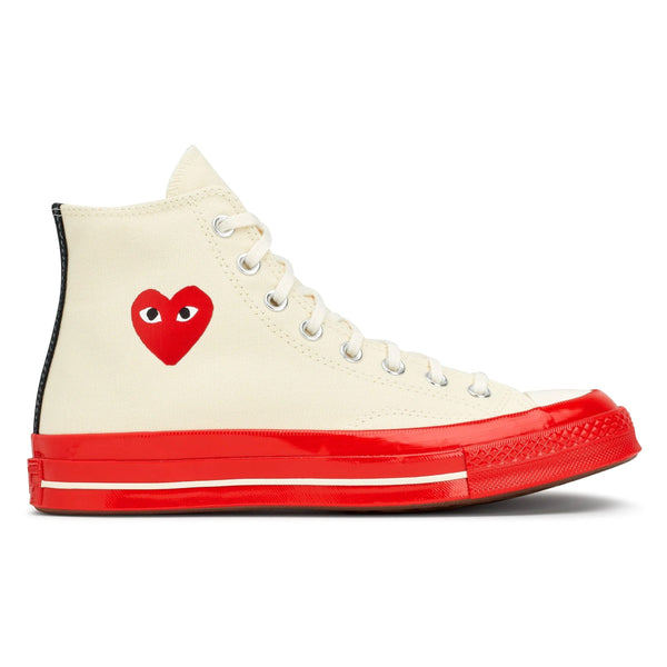 atelier Converse CDG-PLAY Sole - kids White Top-AZ-K124-001-2-Off Red High