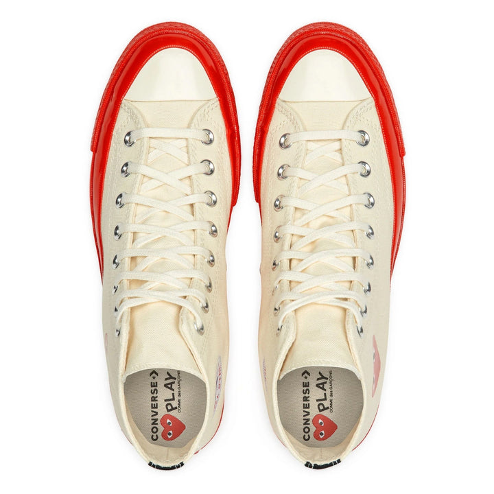 CDG-PLAY Converse Red Sole High Top-AZ-K124-001-2-Off White