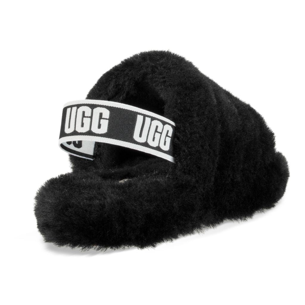 Kids black ugg slides 2025